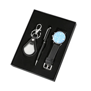Father's Day Gift Set, Exquisite Business Gift Box with Watch, Keychain & Pen, Staff Giveaways & Promotional Presents