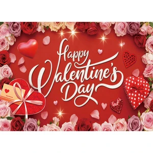 Valentine's Day Galentine's Day Photography Backdrop Rose Gift Box Customizable Birthday Bridal Shower Party Banner