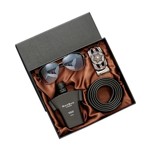 Men's Perfume Gift Set 3Pcs Father's Day Gift 2026 Sunglasses Wallet Belt Gift Set with Box
