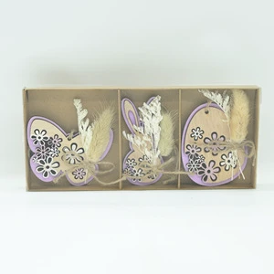 New Easter Wooden Craft Bunny Egg Butterfly Ornament Nordic Home Decorative Piece for Indoor Use