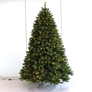 Wholesale Frosted Flocked Prelit Artificial Warm White/Yellow LED Lights Christmas Tree Metal Base Indoor Home Festival Decor