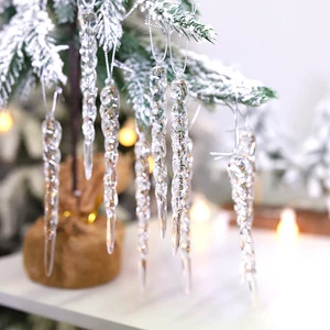 Creative Transparent Acrylic Icicle Christmas Ornament Home Decoration Christmas Tree Supplies Festive Party Decorations