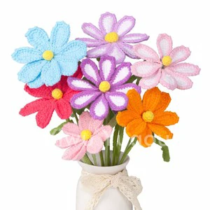 Handmade Crochet Gesang Flower Knitted Yarn Artificial Flowers Gift for Mother's Day Valentine's Day Thanksgiving Graduation