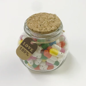 100pc Cute Mixed Color Capsule Message Pill Model Letter Glass Jar for Lover or Friendship Happy Birthday Message Gift Wish Gift