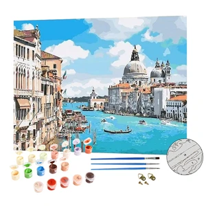 DIY Paint by Number Venice Water City Oil Canvas Custom Painting by Numbers Scenery Artwork
