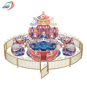 Customizable Themed Design Outdoor Kids Playground Amusement Park Ride Carnival Funfair Rotating Boat Rides with LED Lights