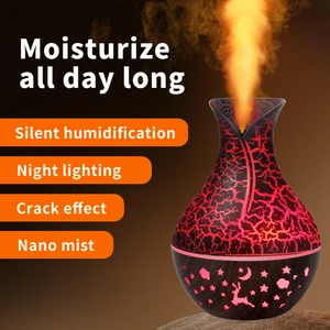 Wood Grain Vase Aromatherapy Diffuser Humidificateur Humificador For EU US Market