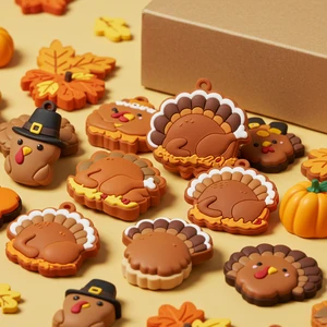 High Quality Custom Thanksgiving Theme Silicone Turkey Pencil Caps Halloween Holiday Wholesale Promotional Gift Ideas