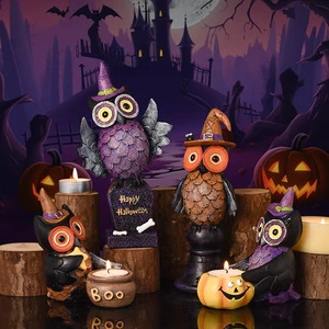 Cross-border Halloween Ghost Festival Owl Skull Raven Synthetic Resin Desktop Decoration Home Supplies Crafts Small Items Paper