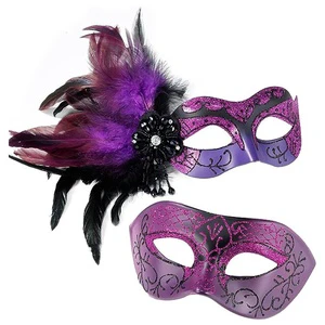 Couple Feather Captain Jack Masquerade Mask Party Performance Props Halloween Venice Carnival Cross-border Model 202387mj004
