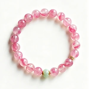 Natural High-quality Pink Crystal Bracelets for Girls Mother's Day Gifts