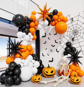 Customized Halloween Set Orange Latex Spider Pumpkin Shaped Balloons for Party Decorations