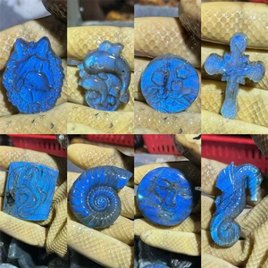 High Quality Mixed Natural Flash Labradorite Carvings Rose Dragon Dolphin Cross Customizable Handcrafted Sculptures Wholesale