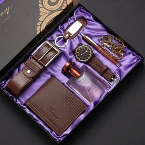 Father's Day Valentine's Day Birthday Gift Box Men's Luxury Gift Set Men's Fashion Watch Wallet Key Chain Perfume Set