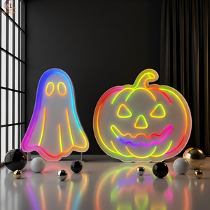 Custom RGB LED Marquee Letters With Halloween Pumpkin Ghost For Christmas Festival Party Graduation Decor