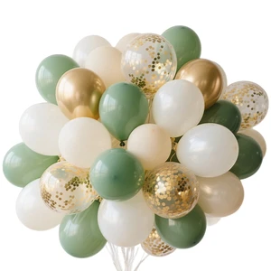 624219 Premium Thick Latex Balloon Decor Kit Balloons Ribbon Accessories Silk Screen Printed Adults Birthday Ramadan