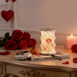 Wholesale Unique Folding Design Luxury Table Paper Lamp LED Night Light for Valentine's Day Corporate Gift Set Holiday Lighting