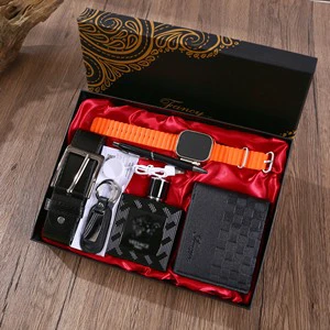 Cross-border Business Light Luxury Gift Set Men's Wallet Belt Smart Watch Sunglasses for Dad Boyfriend Father's Day Gift