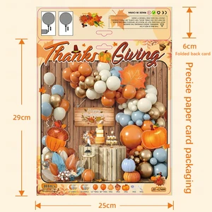 Beautiful Fall Thanksgiving Day Garland Arch Helium Foil Balloon Sets for Thanksgiving Day Party Wall Home Decoration