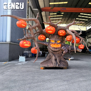 High Simulation Animatronic Tree Halloween Pumpkin Tree Halloween Pumpkin Light Decorations