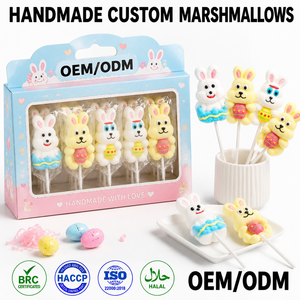 Custom BRC Bunny Egg Shape Marshmallow Gummies Sweet Fruity Lollipop Easter Candy Wholesale Producer TIK TOK Cartoon