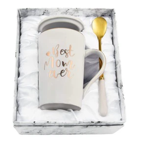 Mother s Day Gifts 2023 New Arrivals Luxury Mother s Day Mug Set logo Gold Ceramic Coffee Mugs for Mothers Day