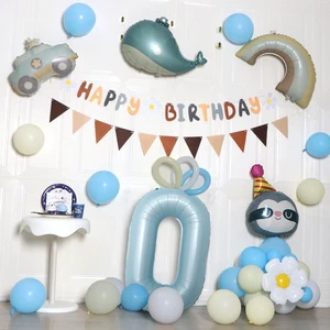 Children's First Birthday Party Background Wall Decoration Felt Happy Birthday Background Cloth Balloons Balloon Accessories