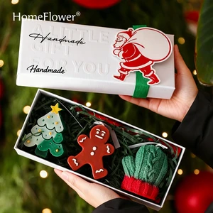 Factory Luxury Christmas Tree, Gingerbread Man & Reindeer Scented Candle Gift Set, Premium Holiday Gift & Decor