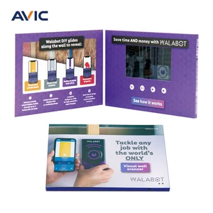 Custom Printing OEM LCD Screen Wedding Video Greeting Card Video Mailer Video Booklet For Invitation Gift Video Brochure
