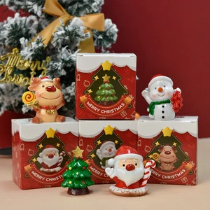 Creative Christmas Decoration Ornaments Home Kids Room Desktop Small Animal Santa Claus Christmas Tree Christmas Gift