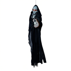 Halloween Decoration Hanging Reaper With Guitar Plastic Outdoor Indoor Use