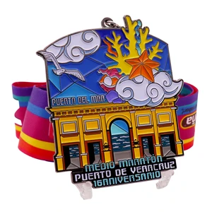 Custom Colourful Carnival Karnevalsorden Medal Metal Crafts Souvenir with Silk Screen Printing Lanyard Manufactured by Experts