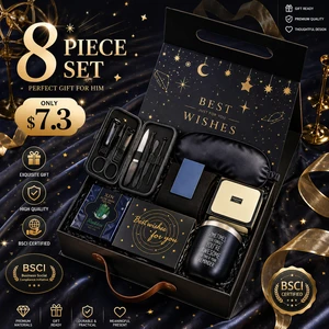 Luxury Men's Gift Set 8PCS Grooming Kit Premium Gift Box for Him Birthday Christmas Father's Day Ready Stock Wholesale