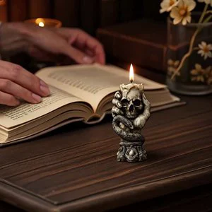 DUMO Skull Candle Silicone Mold Halloween Atmosphere Desktop Decoration Aromatherapy DIY Making Simulation Hand-held Skull