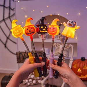 2025 LED Wobbly Pumpkin Lantern Glowing Ghost Flash Toy Sticks Halloween Party Light Decor for Kids Funny Masks Product Category