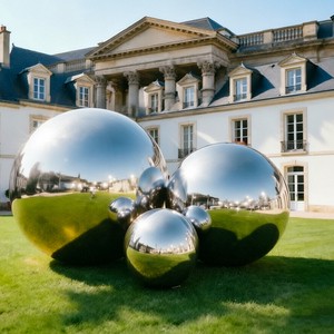 Giant Silver Shiny Inflatable Mirror Ball Large Disco Balloon For Party Event Decoration