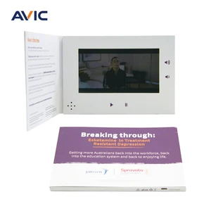 LCD Screen OEM Video Brochure Video Mailer For Invitation Gift Promotion Customand Wedding Video Booklet