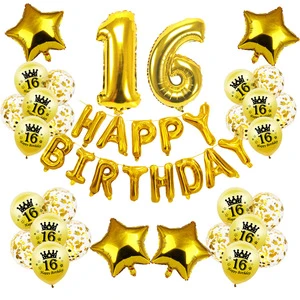 31 Piece Set 16 18 30 40 50 60 Year Old Adult Birthday One Year Old Party Decoration Confetti Balloon