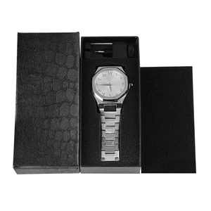 Rectangle Black Father's Day Gift Watch Cup Packaging Fashion Simple Single Gift Watch Box for Men Custom Logo Paper Watch Boxes