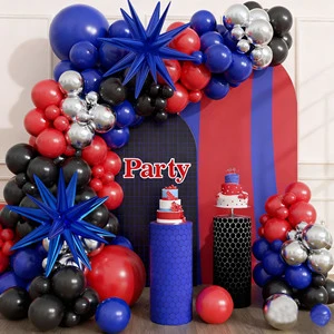Blue Red Black Balloon Set for Children's Birthday Balloons Boy's Birthday Decoration Birthday Party Decoration