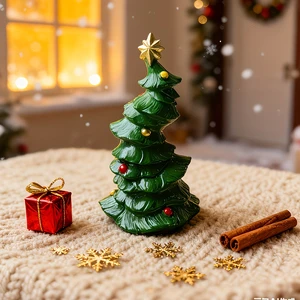 Durable Mini Christmas Tree Resin Crafts Christmas Theme Decoration Desktop Festival Decoration Creative Gifts
