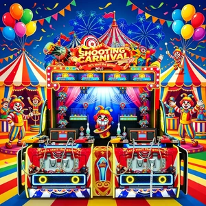 LEON SHOOTING CARNIVAL Level Challenge Shooting Arcade Gun Simulator 2-4 Player Multiplayer Metal Flashing Light Indoor