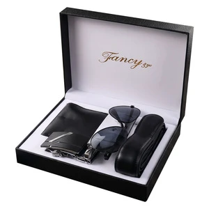 3-Piece Men's Business Gift Set, Valentine's Day Father's Day Gift Box (Belt/Wallet/Sunglasses)