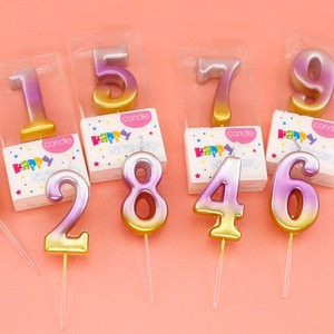 Party Decorative Birthday Cake Candles Colorful Metallic Birthday Candles Number 0-9 Party Cake Candles