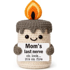 Christmas Mothers Day Birthday Gag Gifts for Mom Mother Mama Mommy Cute Handmade Crochet Candle Mom's Last Nerve Gift Ideas