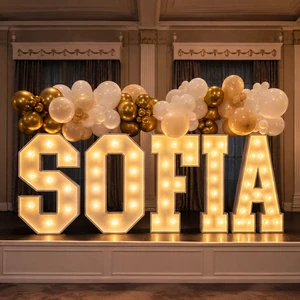 Wholesale Large Led Marquee Letters DIY SOFIA Giant Letters For Baby Shower Birthday Party Decor Light Up Number
