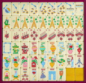 LA VIE EN Paris Drama Themed Acrylic Mahjong Tiles, 160 Carved Mahjong Tiles