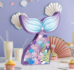 Kids Birthday Party Supplies Photo Props Pinata for Candy or Mermaid Tail Paper Pinata for Kids