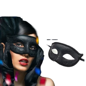 Couple Costume Venetian Woman Lace & Men's PP for Carnival Prom Party PVC Personality Headdress Mask