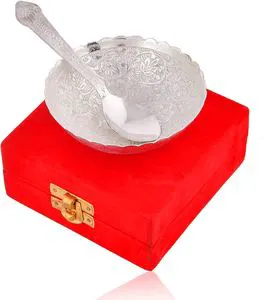 German Royal Luxury Velvet Box Set Modern Design Multi-Functional Aluminium Bowl Tray Spoon Home Decor Dry Fruit Sweets Weddings